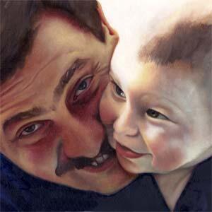 Portrait of father and son Tommy and Thomas